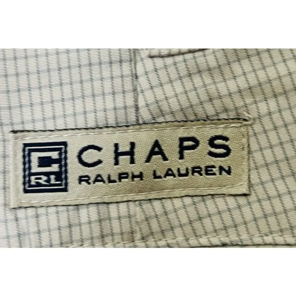 Chaps Ralph Lauren Men's 34 Pleated Beige and Gray Check  Shorts 109210